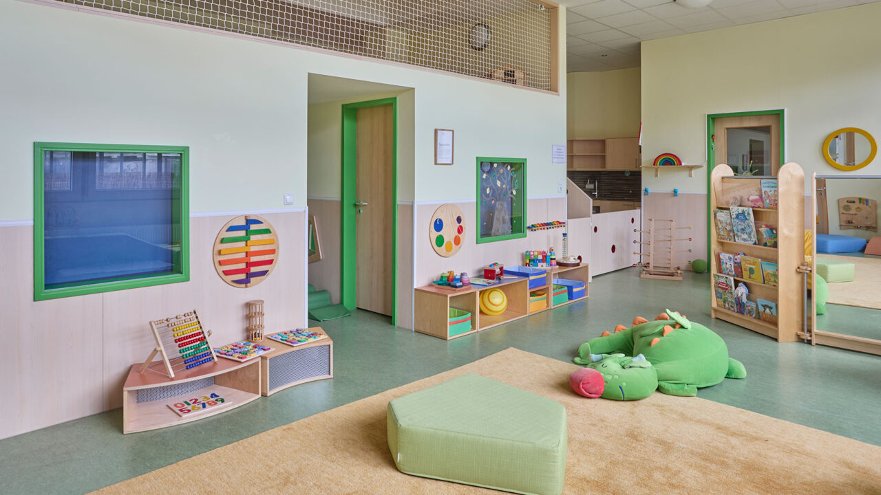 Innenansicht mit Spielbereich des Vertretungsstützpunkts Springmäuse Dortmund